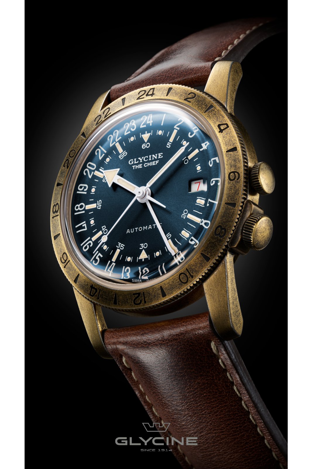 Glycine airman gmt automatic watch sale